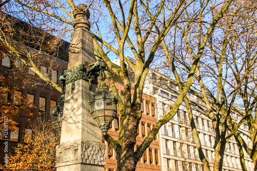 Dusseldorf panorama details of house facades photo