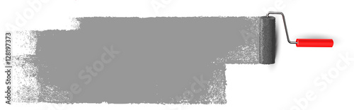 Anstrich mit Farbroller Banner - Graue Fläche mit Textur
