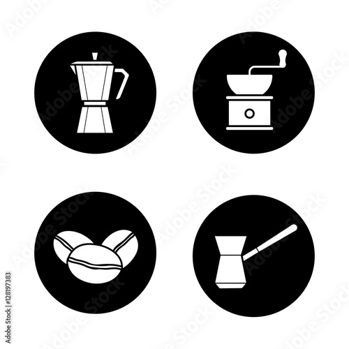 Coffee brewing icons set