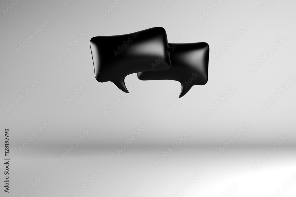 3d illustration of black speech bubble 3d illustration of black speech bubble