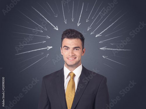 Businessman with arrows