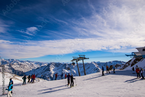 Ski resort in the Alps mountains