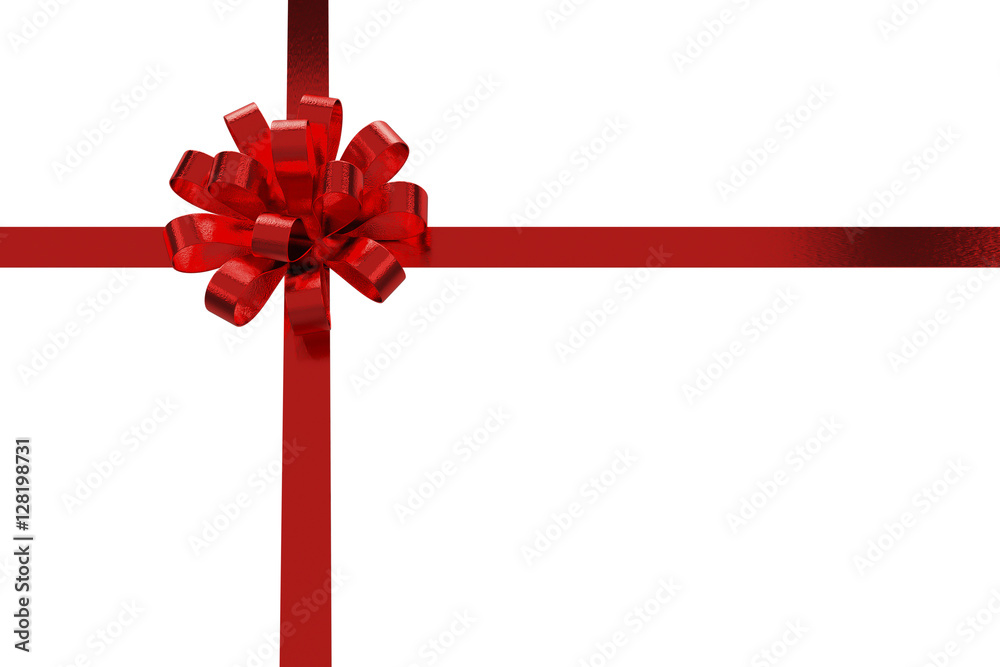 Decorative ribbon on gift box template 3d rendering Decorative ribbon on gift box template 3d rendering