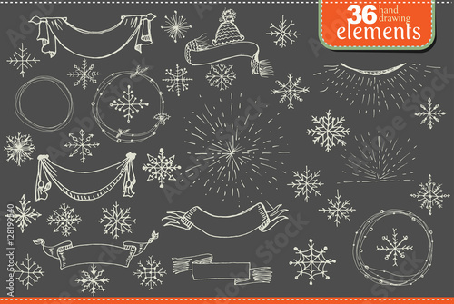 set of christmas designer's elements.