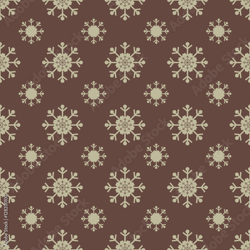Christmas snowflakes seamless background. 