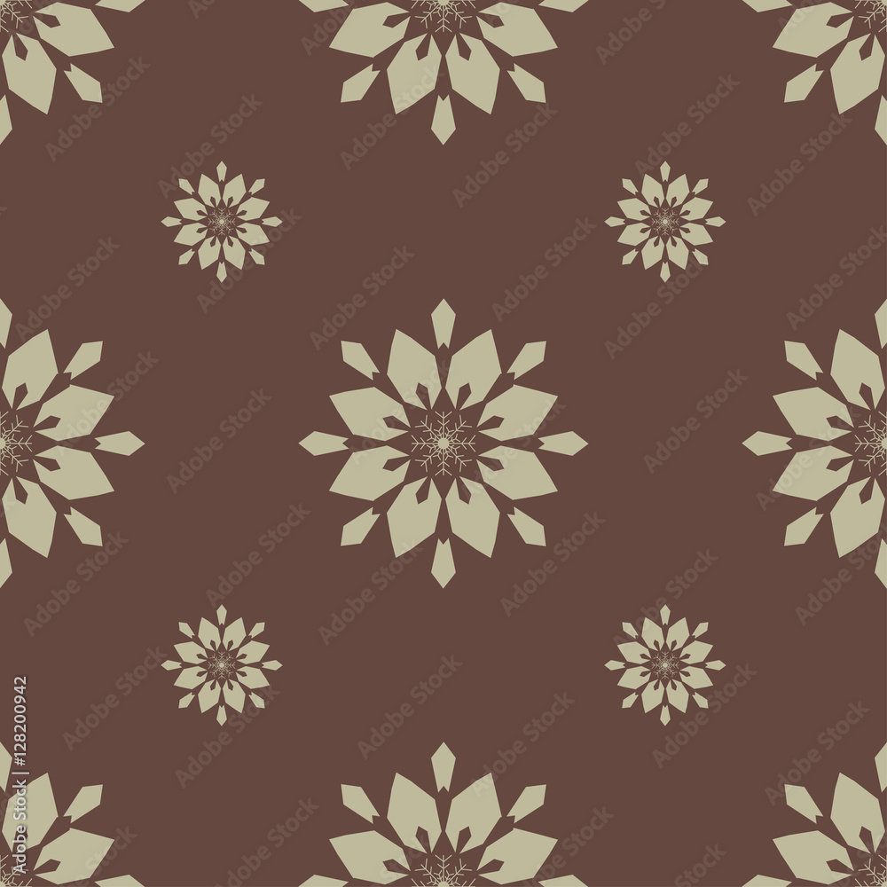 Christmas snowflakes seamless background. 