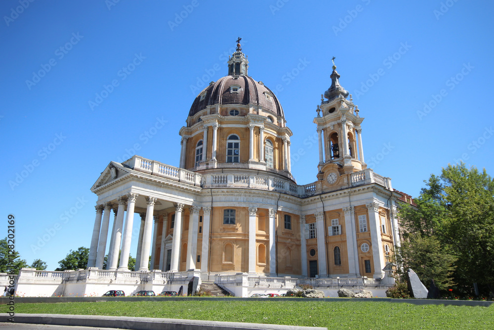 Basilica di Superga, a baroque church on Turin (Torino) hills, Italy, Europe Basilica di Superga, a baroque church on Turin (Torino) hills, Italy, Europe