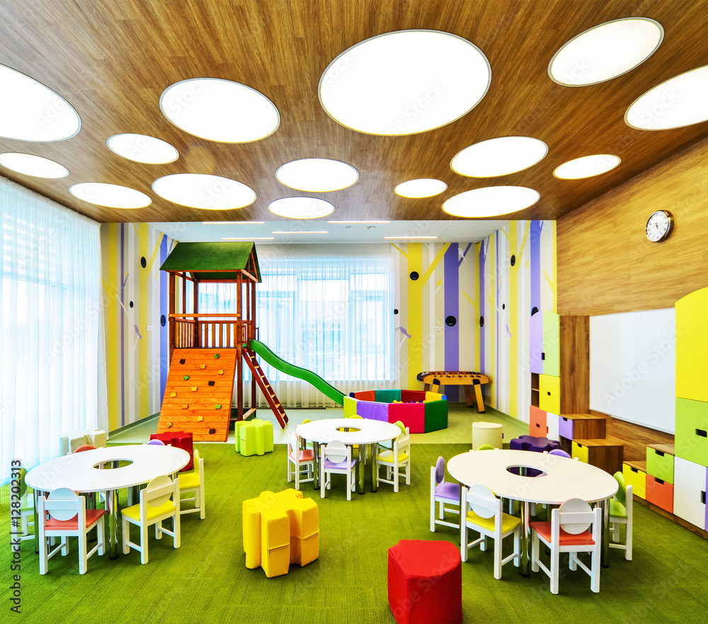 Kindergarten Preschool Classroom Interior Stock Photo Adobe Stock
