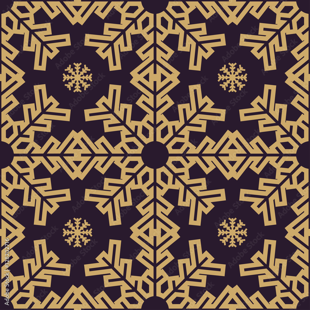 Christmas snowflakes seamless background. 