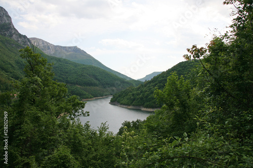 Cerna river valley view in spring