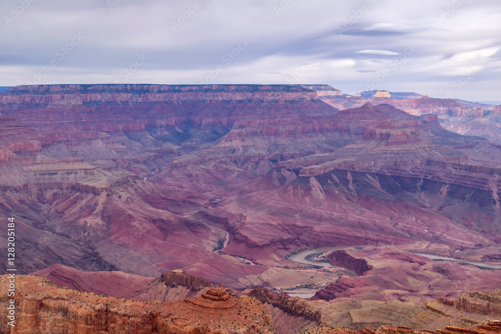 Diving into an amazing view over Grand Canyon, National Park, Colorado, USA