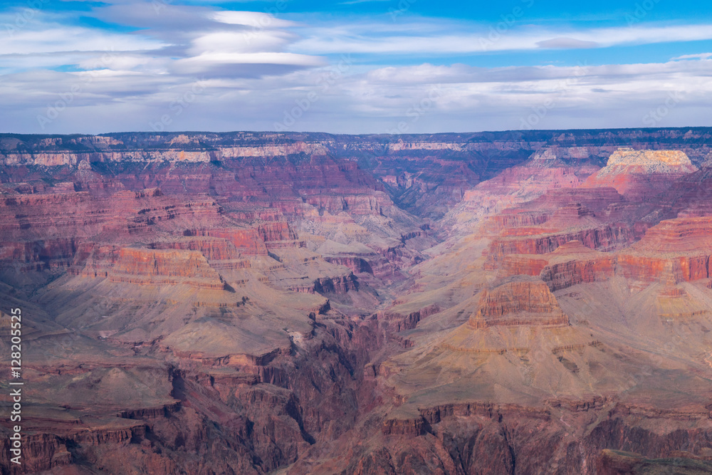 Diving into an amazing view over Grand Canyon, National Park, Colorado, USA