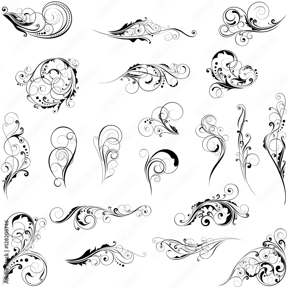 Collection of many different floral designs.Collection of twenty ...