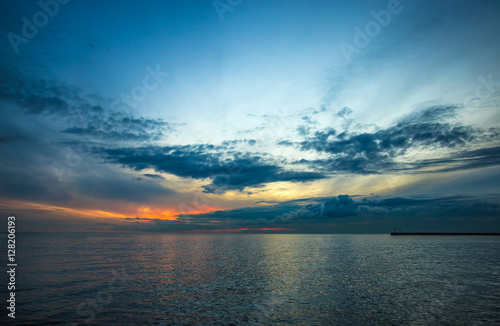 Beautiful sunset on the sea / twilight / background / blue hour / sundown/ sky © faber121