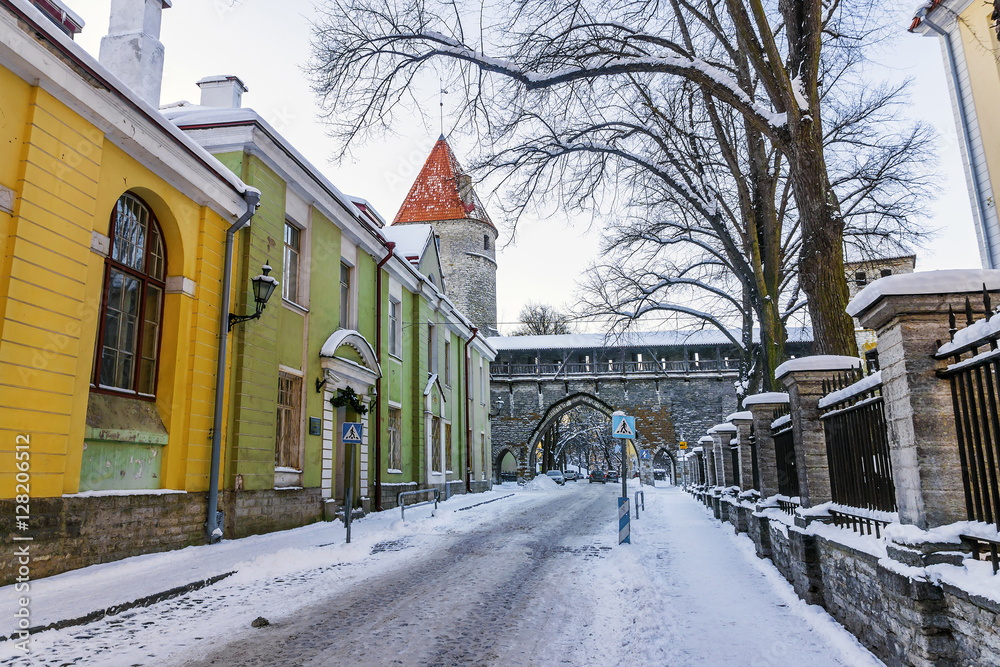 winter streets of old Tallinn, Estonia
