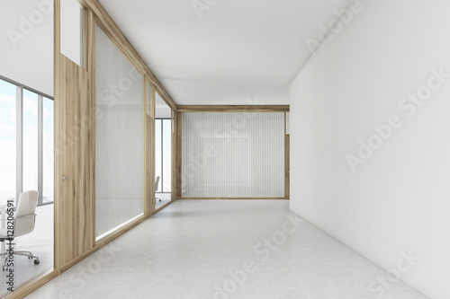 Wallpaper Mural Empty office corridor with a wooden door meeting room Torontodigital.ca