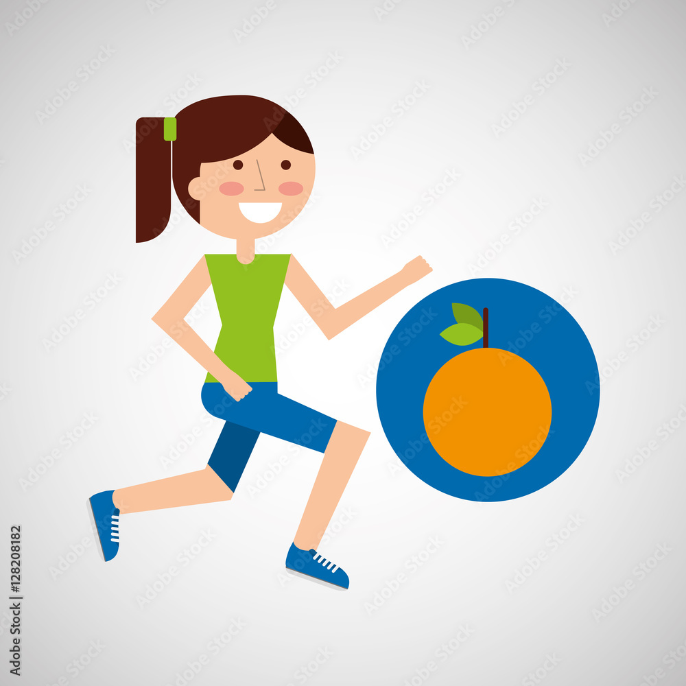 girl jogger orange healthy lifestyle vector illustration eps 10 girl jogger orange healthy lifestyle vector illustration eps 10
