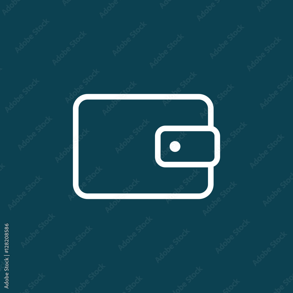 thin line wallet icon on blue background thin line wallet icon on blue background