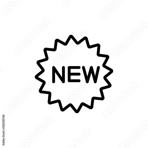 thin line new badge icon on white background