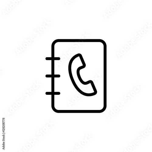 thin line phonebook icon on white background