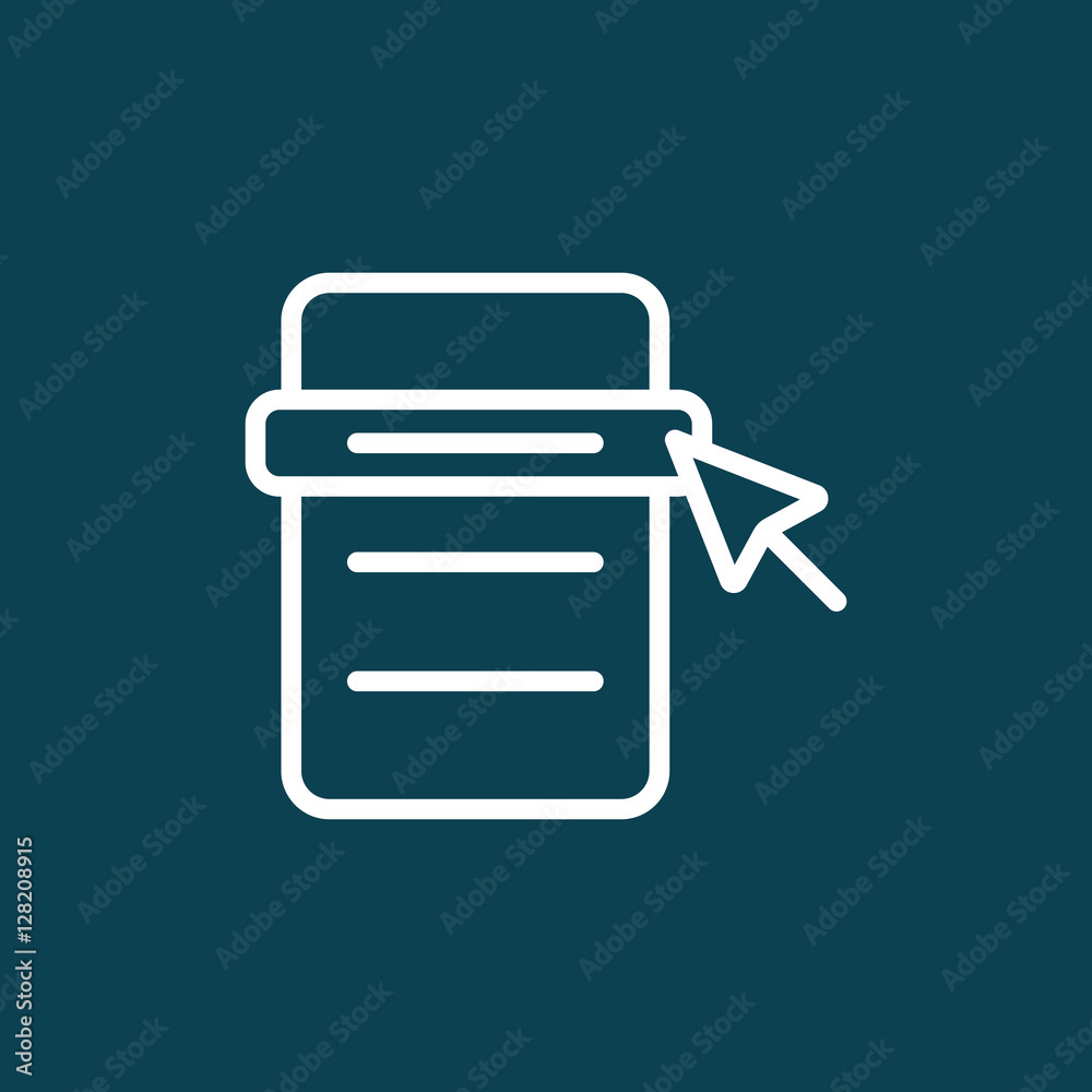 thin line menu scrolling icon on blue background thin line menu scrolling icon on blue background