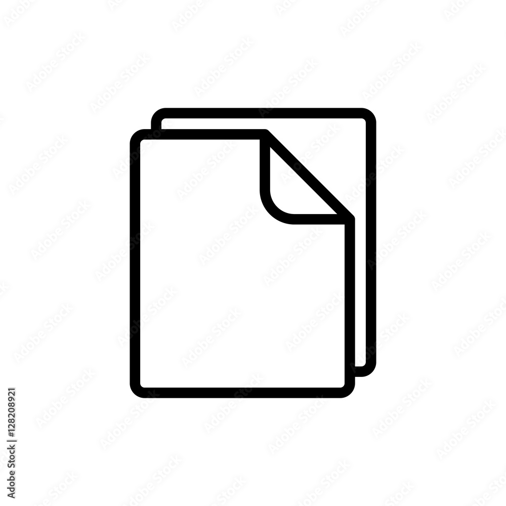 thin line document, blank icon on white background thin line document, blank icon on white background