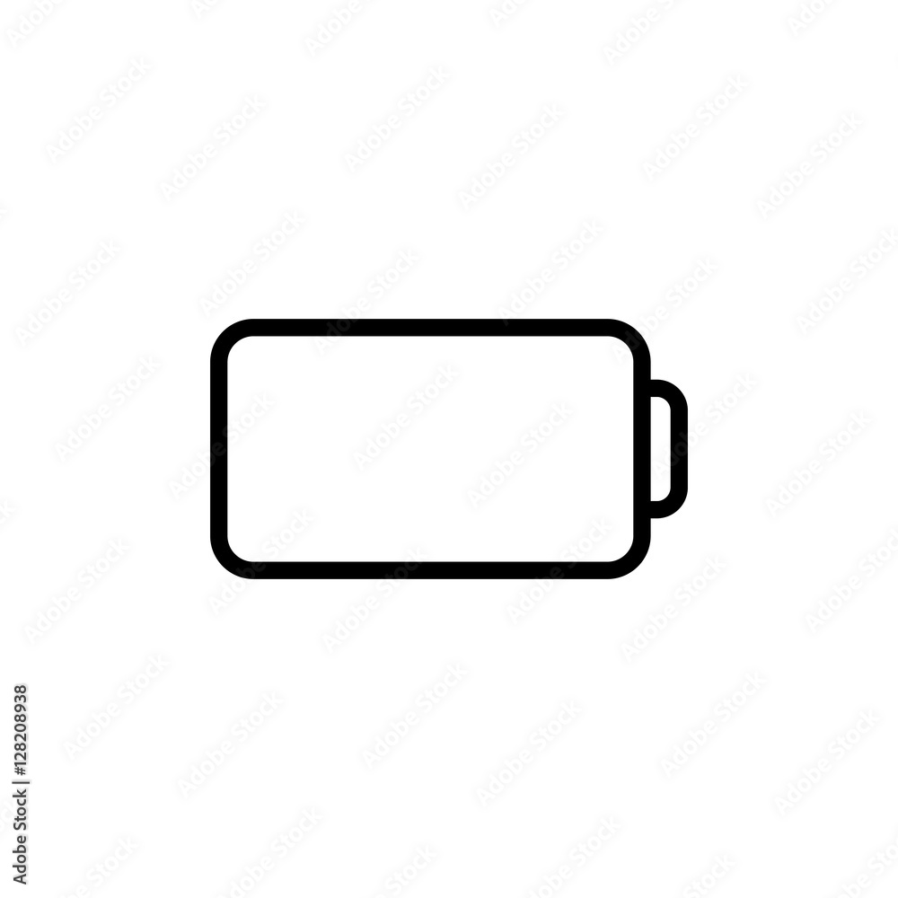 thin line battery icon on white background thin line battery icon on white background