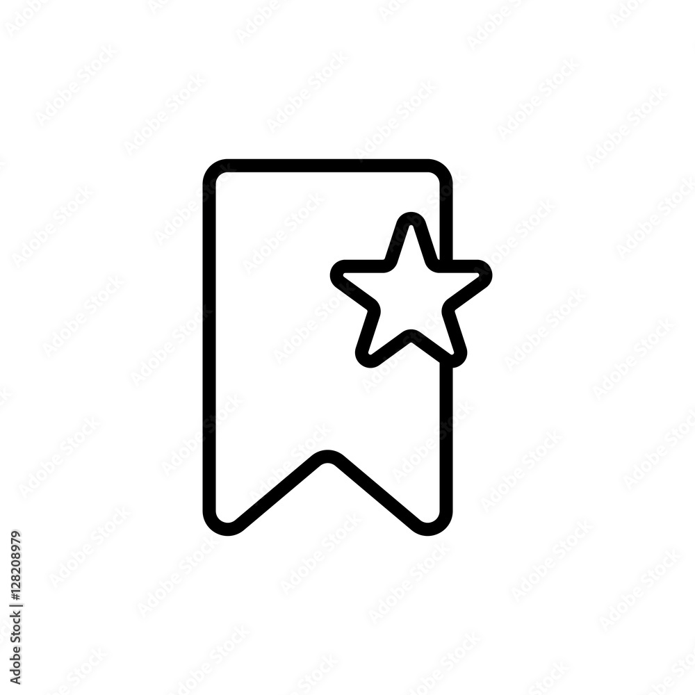 thin line bookmark icon on white background thin line bookmark icon on white background