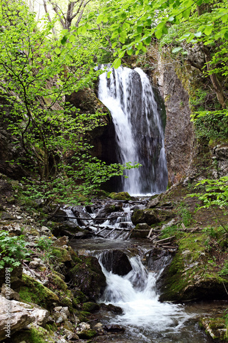 Waterfall in Tesnei Mountains, Romania