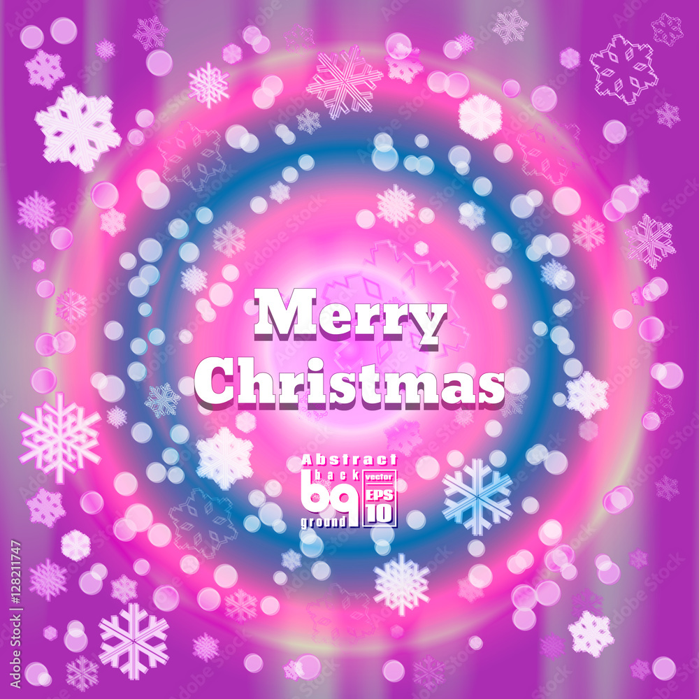 Abstract background snowflakes Merry Christmas