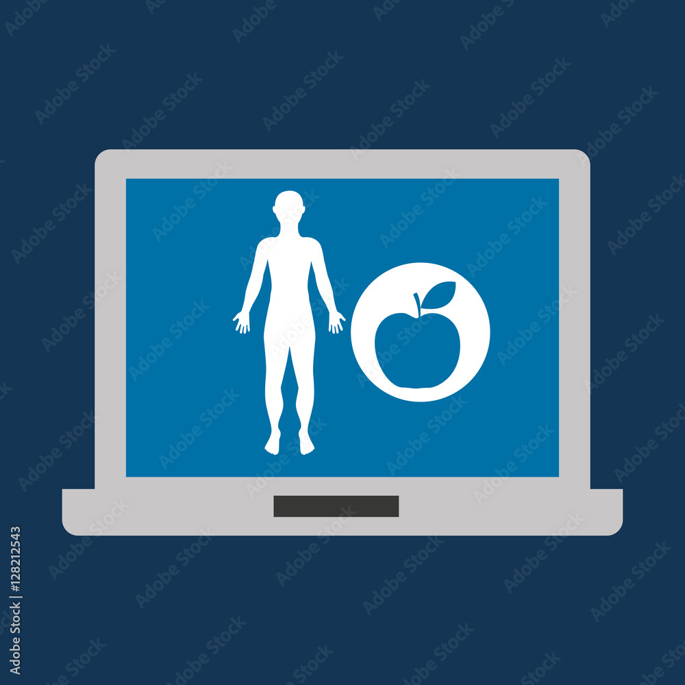 silhouette man fitness healthy food vector illustration eps 10