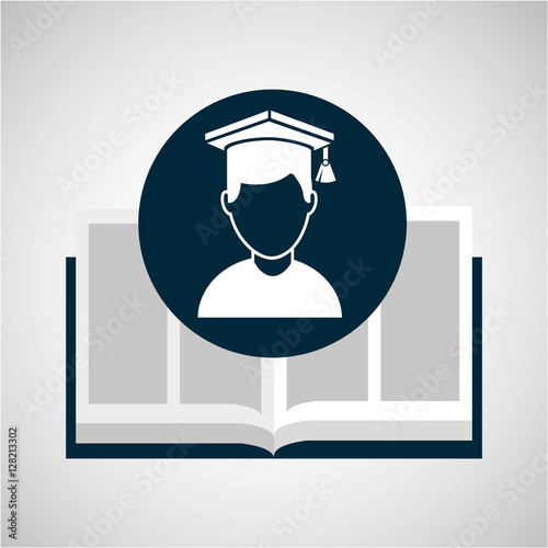 education opened book boy character vector illustration eps 10