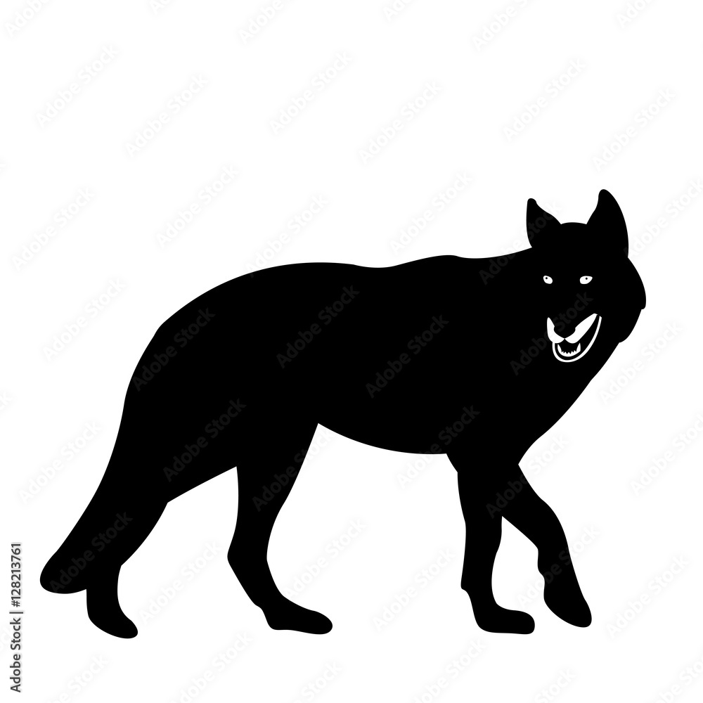 wolf vector illustration  black silhouette
