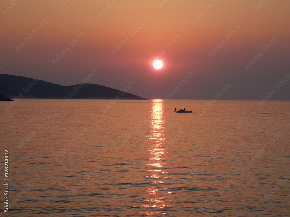 Kroatien Insel Cres, Sonnenuntergang