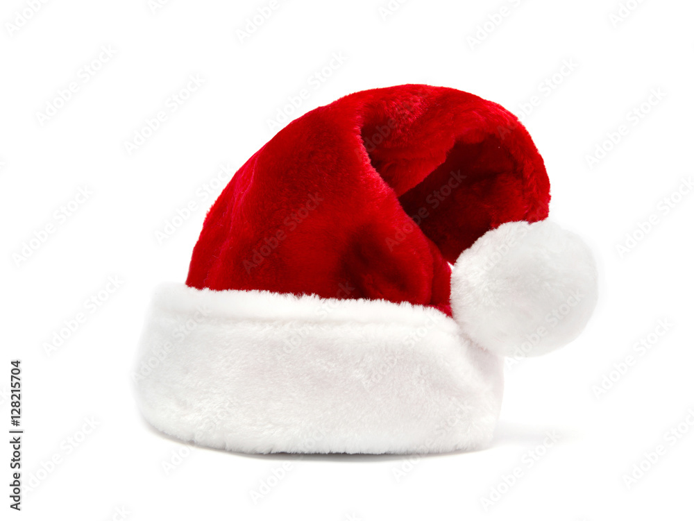 Christmas santa hat, isolated on white Christmas santa hat, isolated on white