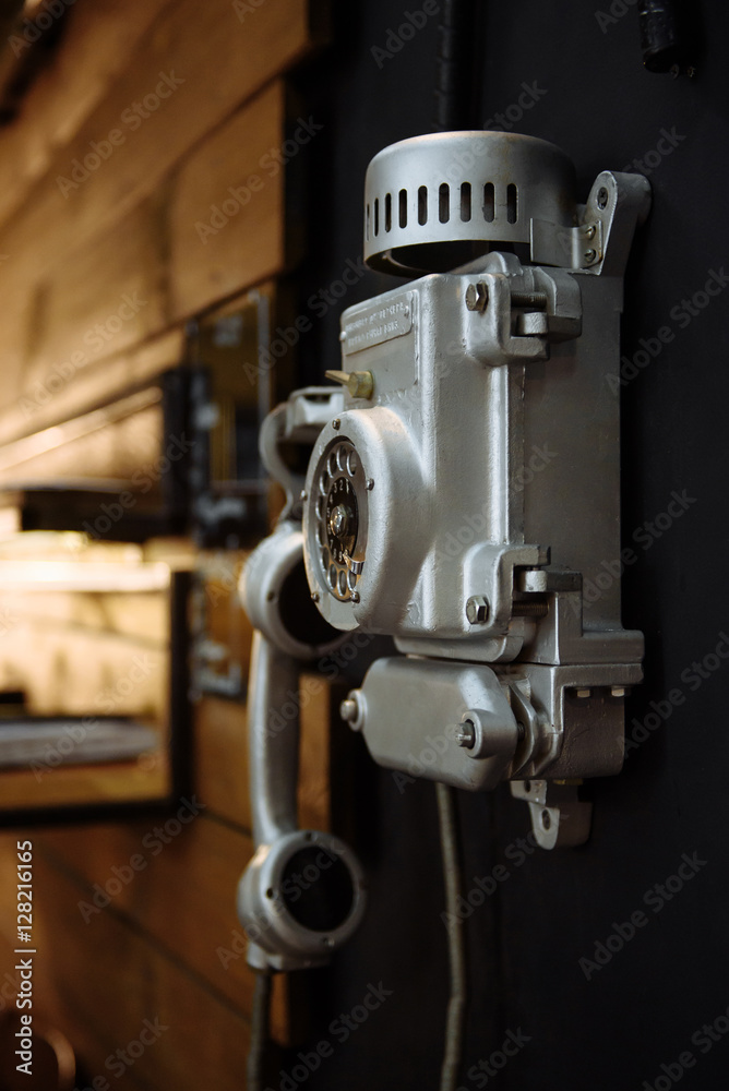 Fototapeta premium street old phone with a rotary dialer