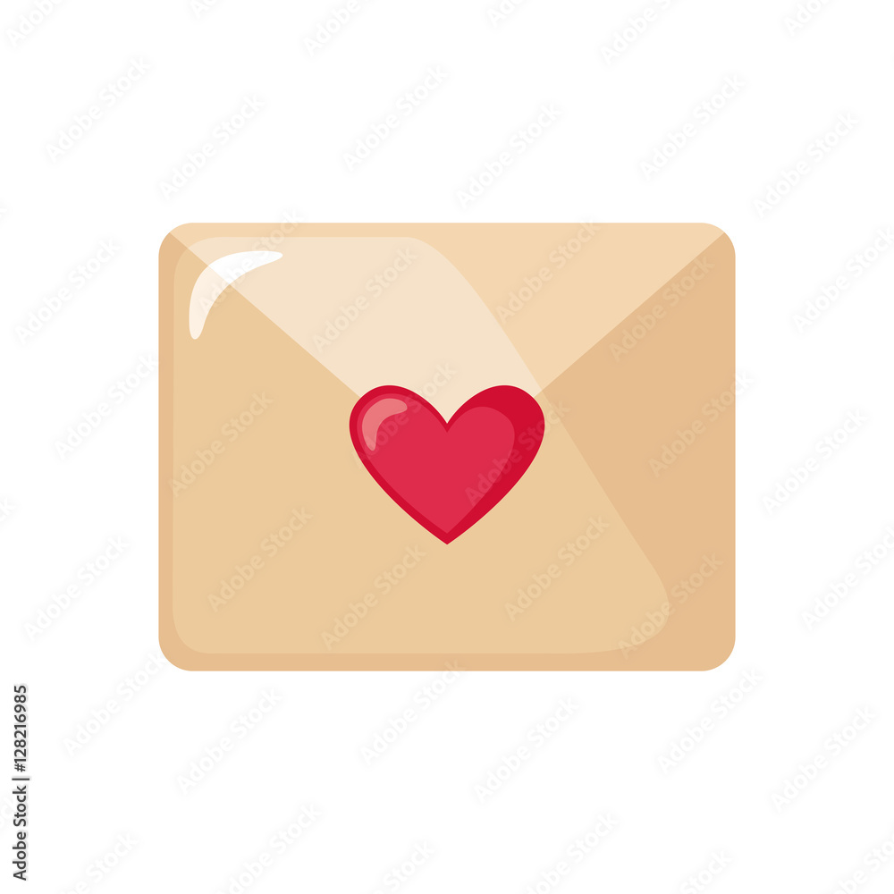 Valentines day love icon with envelope