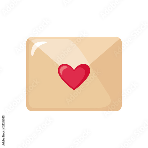 Valentines day love icon with envelope