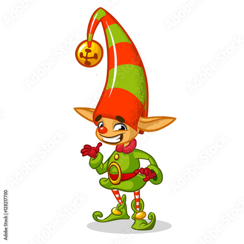 Cartoon Christmas elf. Vector illustration  