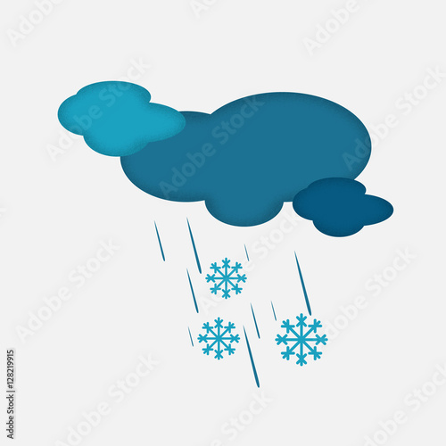 Weather Icon of the Cloudy Sky with Snow and Rain