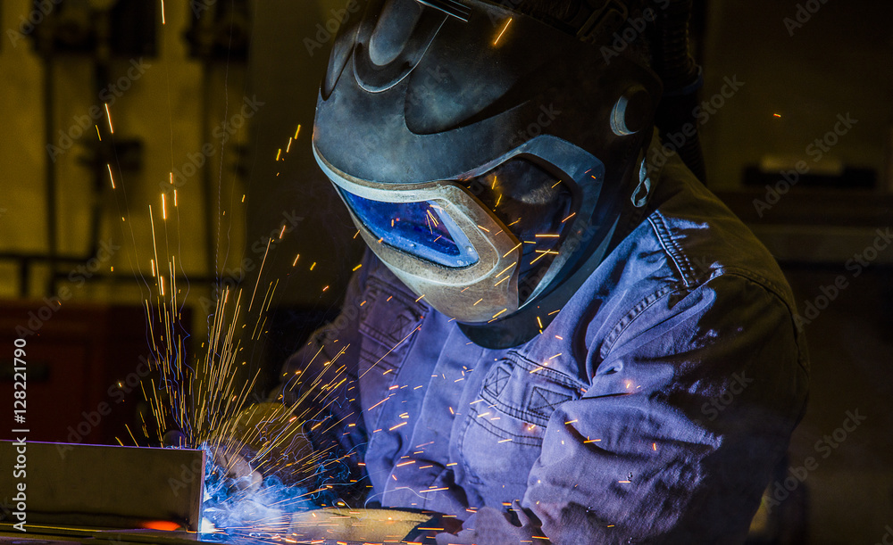 Industrial steel welder in factory technical, Industrial steel welder in factory technical,