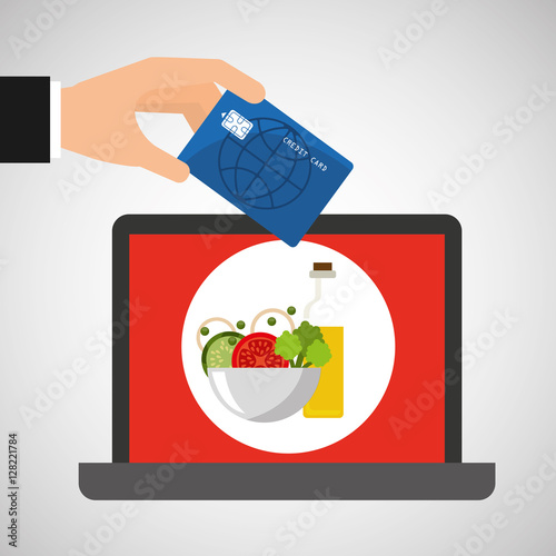 shopping online concept order sauce salad vector illustration eps 10