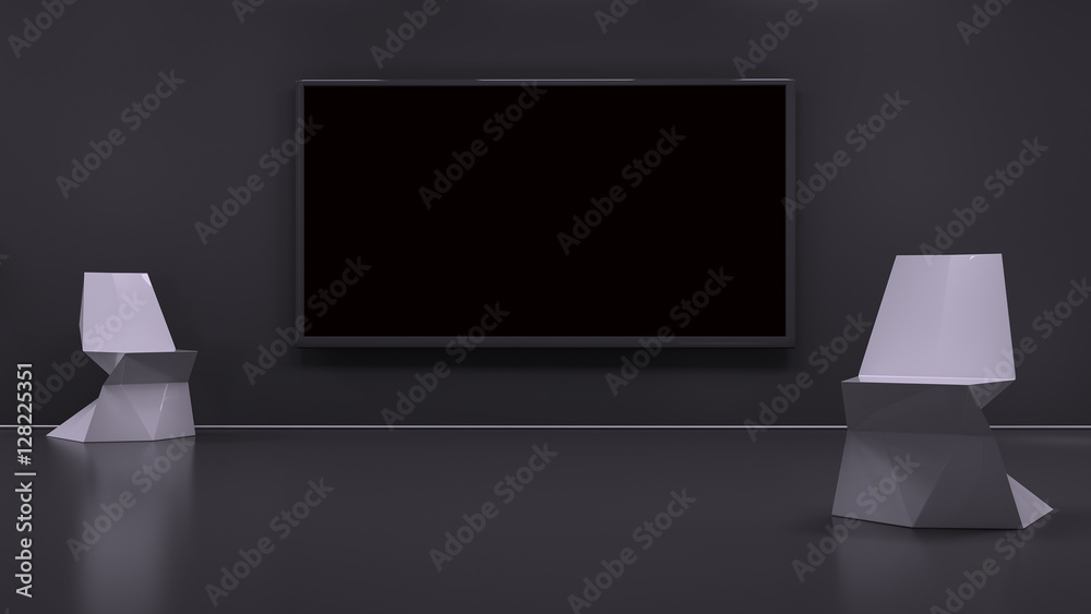 TV display 3D rendering TV display 3D rendering