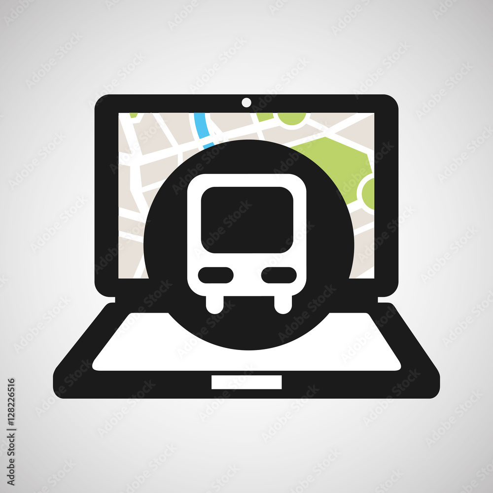 train laptop map gps vector illustration eps 10 train laptop map gps vector illustration eps 10