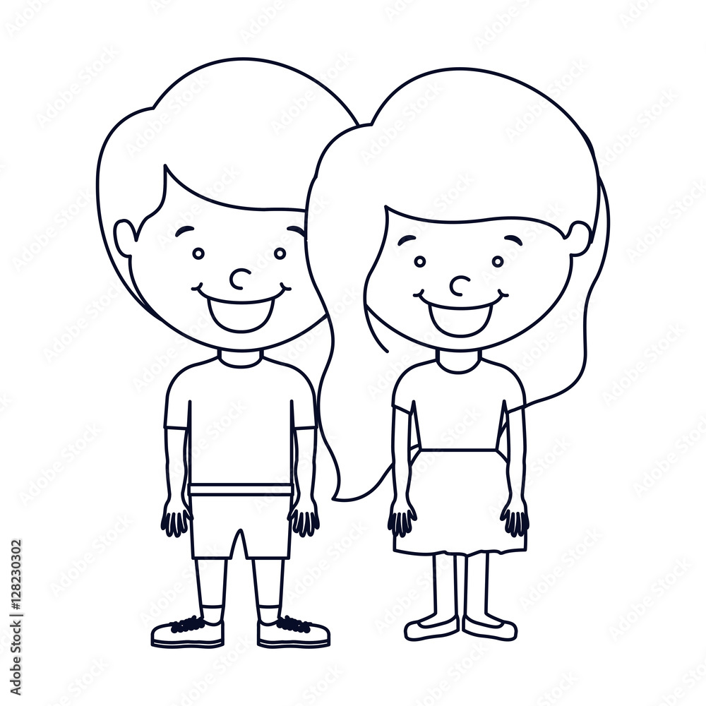 Boy and girl cartoon icon. Kid childhood little people and person theme. Isolated design. Vector illustration Boy and girl cartoon icon. Kid childhood little people and person theme. Isolated design. Vector illustration