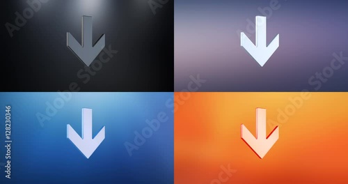 Animated Arrow Down 3d Icon Loop Modules for edit with alpha matte
