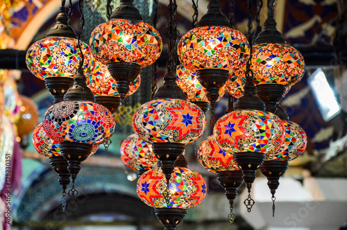 Turkish decorative lamps on Grand Bazaar at Istanbul
