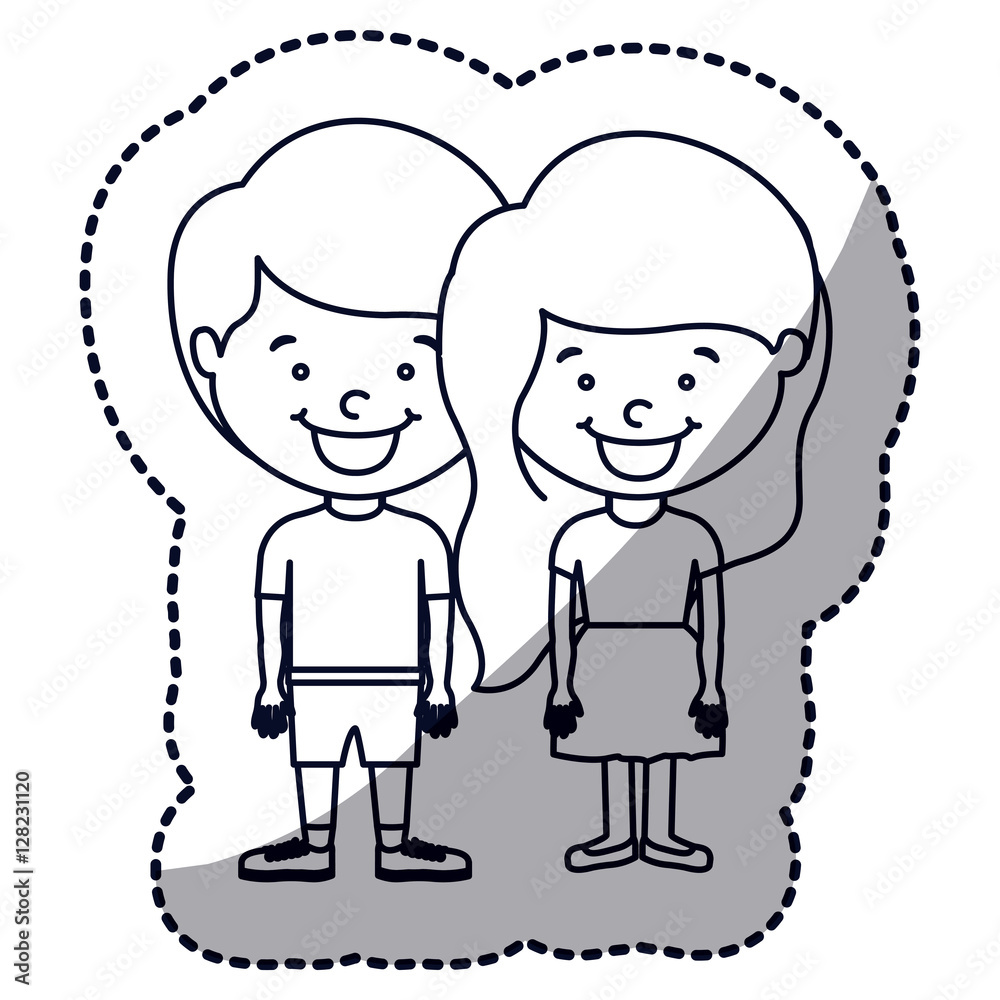 Girl and boy cartoon icon. Kid childhood little people and person theme. Isolated design. Vector illustration Girl and boy cartoon icon. Kid childhood little people and person theme. Isolated design. Vector illustration