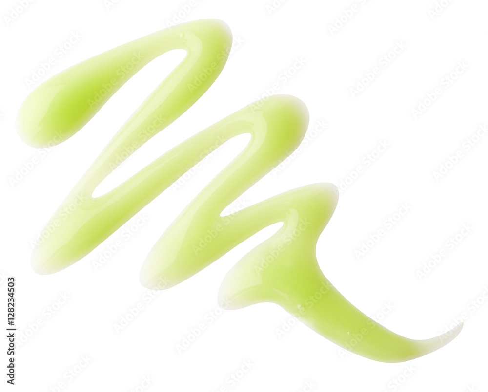 Green color cosmetic gel in abstract shape on background Green color cosmetic gel in abstract shape on background