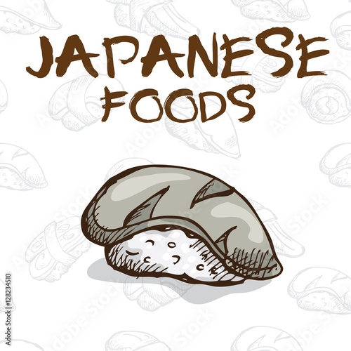  japan food sushi drawing graphic  design objects